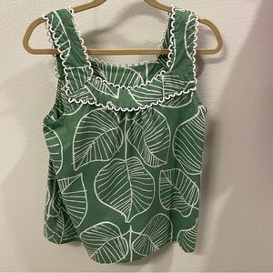$72 Boden green leaf top size 10